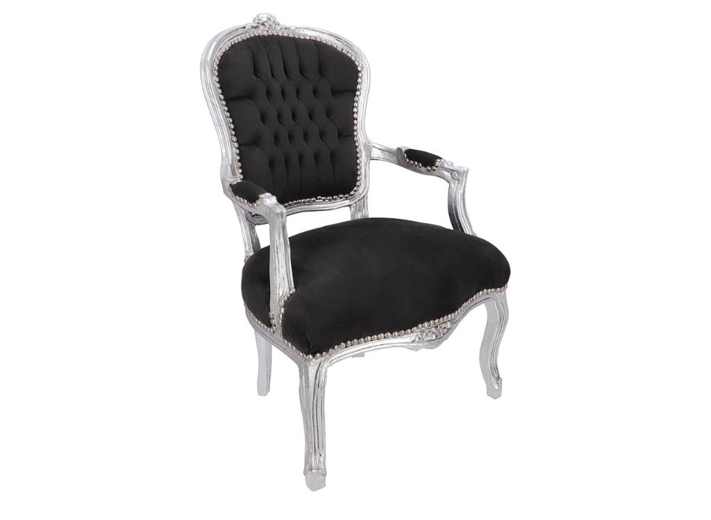 Barokstoel zwart-zilver, Antiek en Kunst, Antiek | Meubels | Stoelen en Banken, Ophalen