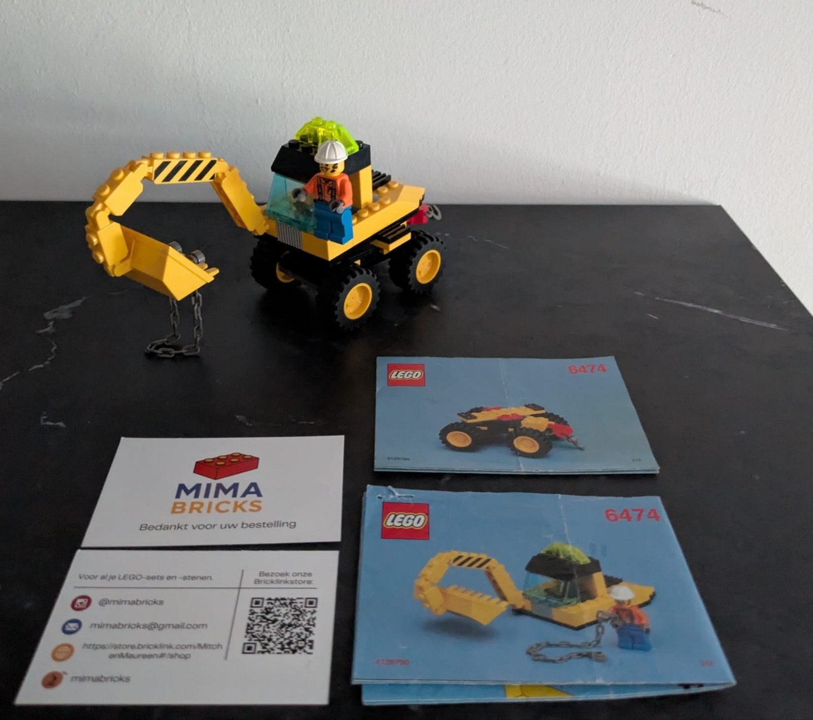 Lego City 6474 - Graafmachine met werkman - Complete set, Ophalen of Verzenden, Zo goed als nieuw, Support@lego.com, LEGO System A/S