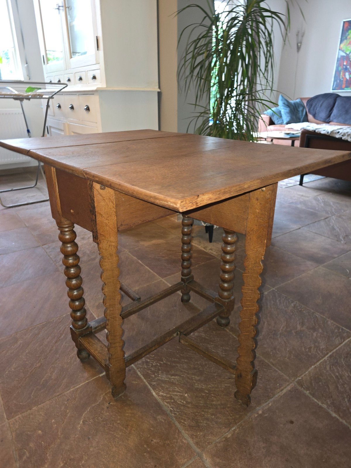 Antieke eiken klaptafel, klein formaat, Ophalen of Verzenden