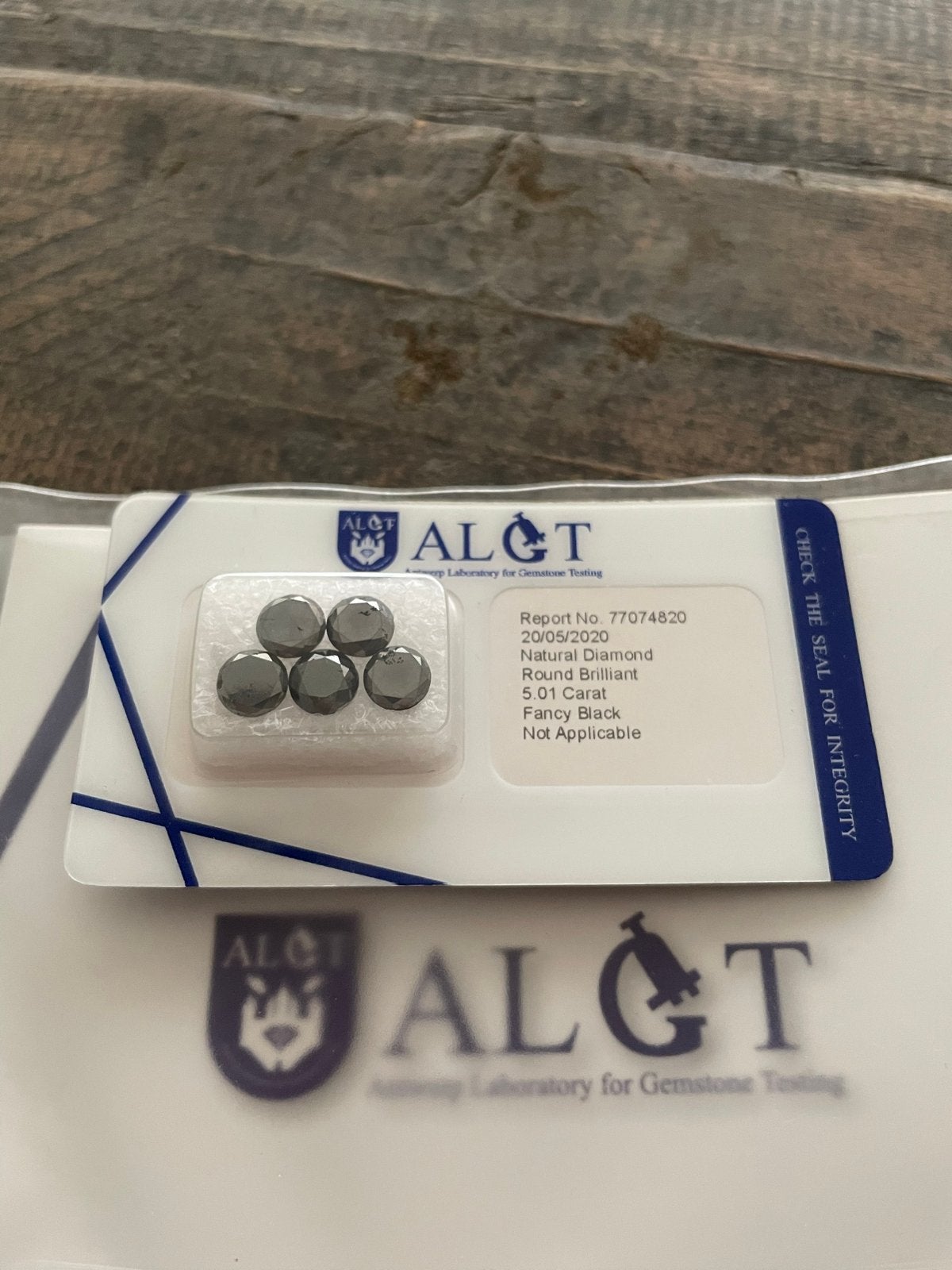 5 Natuurlijke Zwarte Diamanten - 5.01 Karaat Totaal, Ophalen of Verzenden, Nieuw