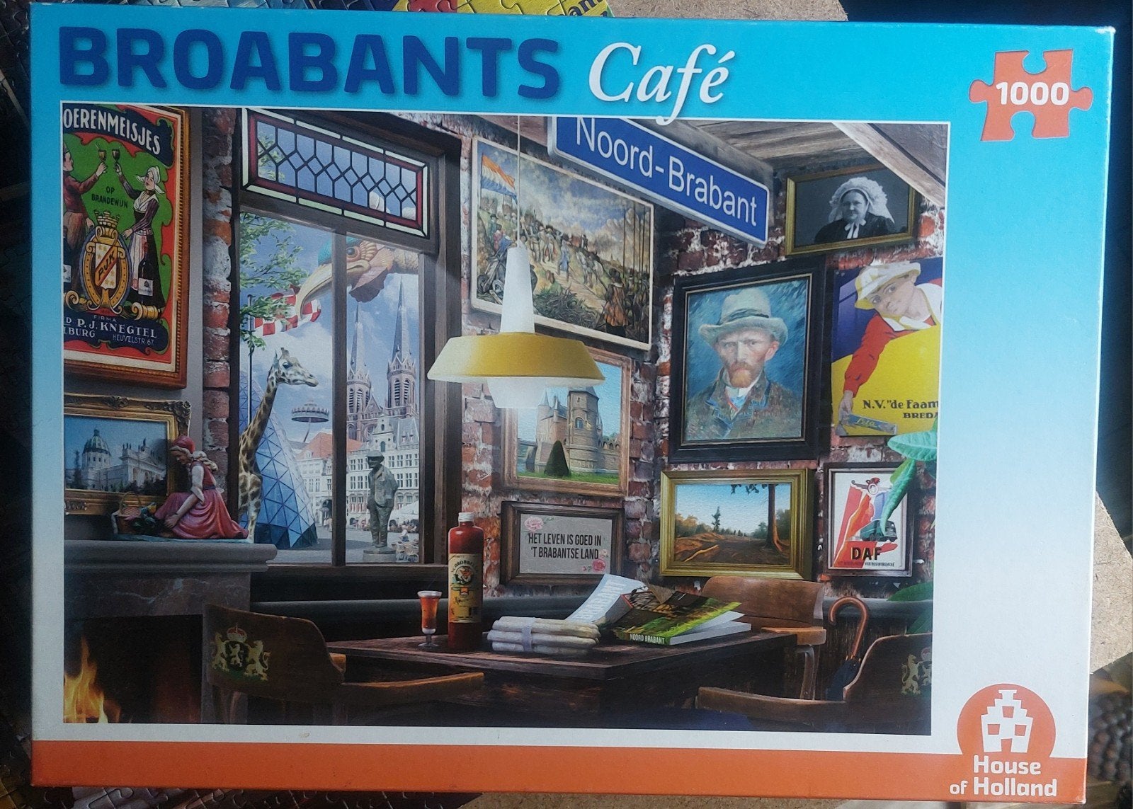 Broabants Cafe - 1000 stukjes, Ophalen of Verzenden, 500 t/m 1500 stukjes, Zo goed als nieuw, Legpuzzel