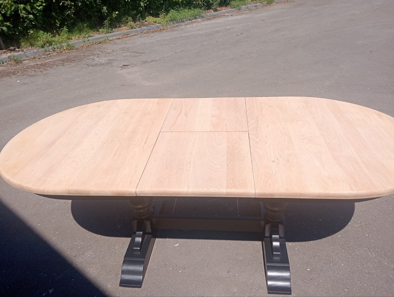 Massief Eiken Kloostertafel - Uitschuifbaar Ovaal, Huis en Inrichting, Tafels | Eettafels, Ophalen, Ovaal, 200 cm of meer