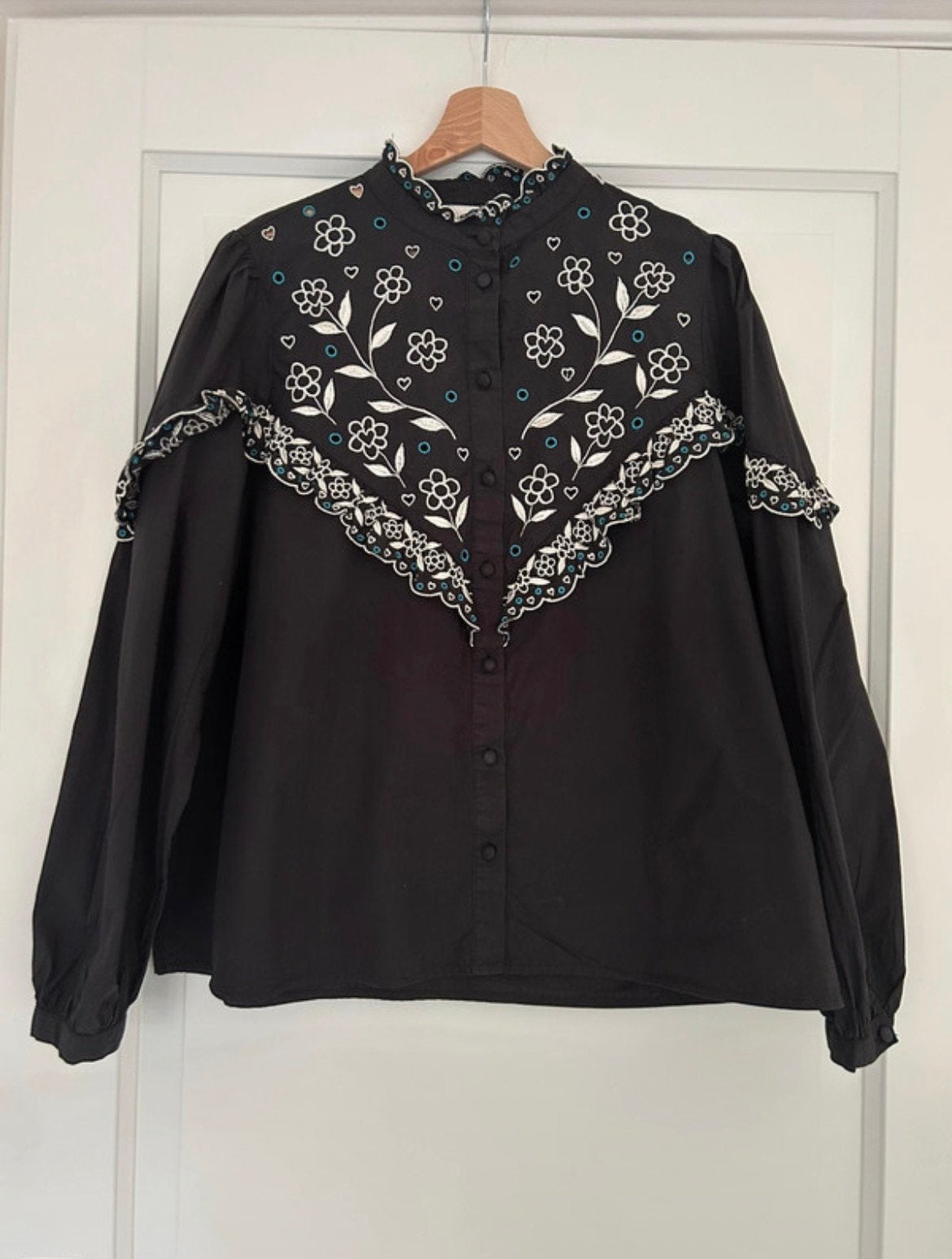 Fabienne Chapot Daila Blouse | Broderie Kant  | M/ 38, Verzenden, Zo goed als nieuw, Maat 38/40 (M), Zwart