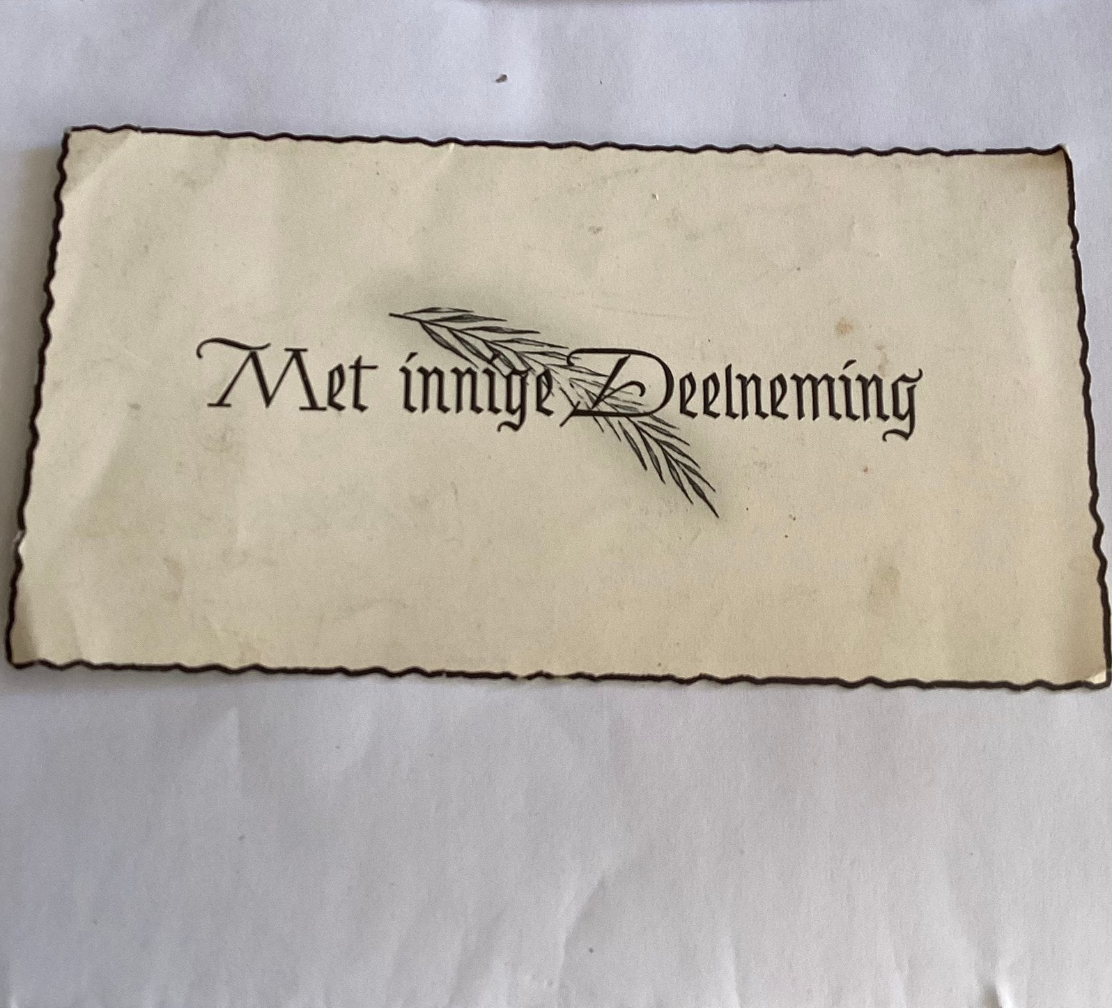 Antieke kaart om medeleven te betuigen., Verzamelen, Ophalen