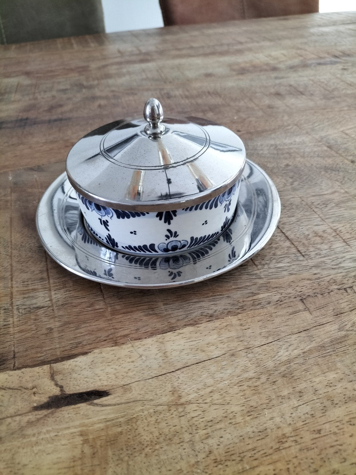 Delfts Blauw doosje met deksel bonbonnière suikerpotje, Ophalen of Verzenden
