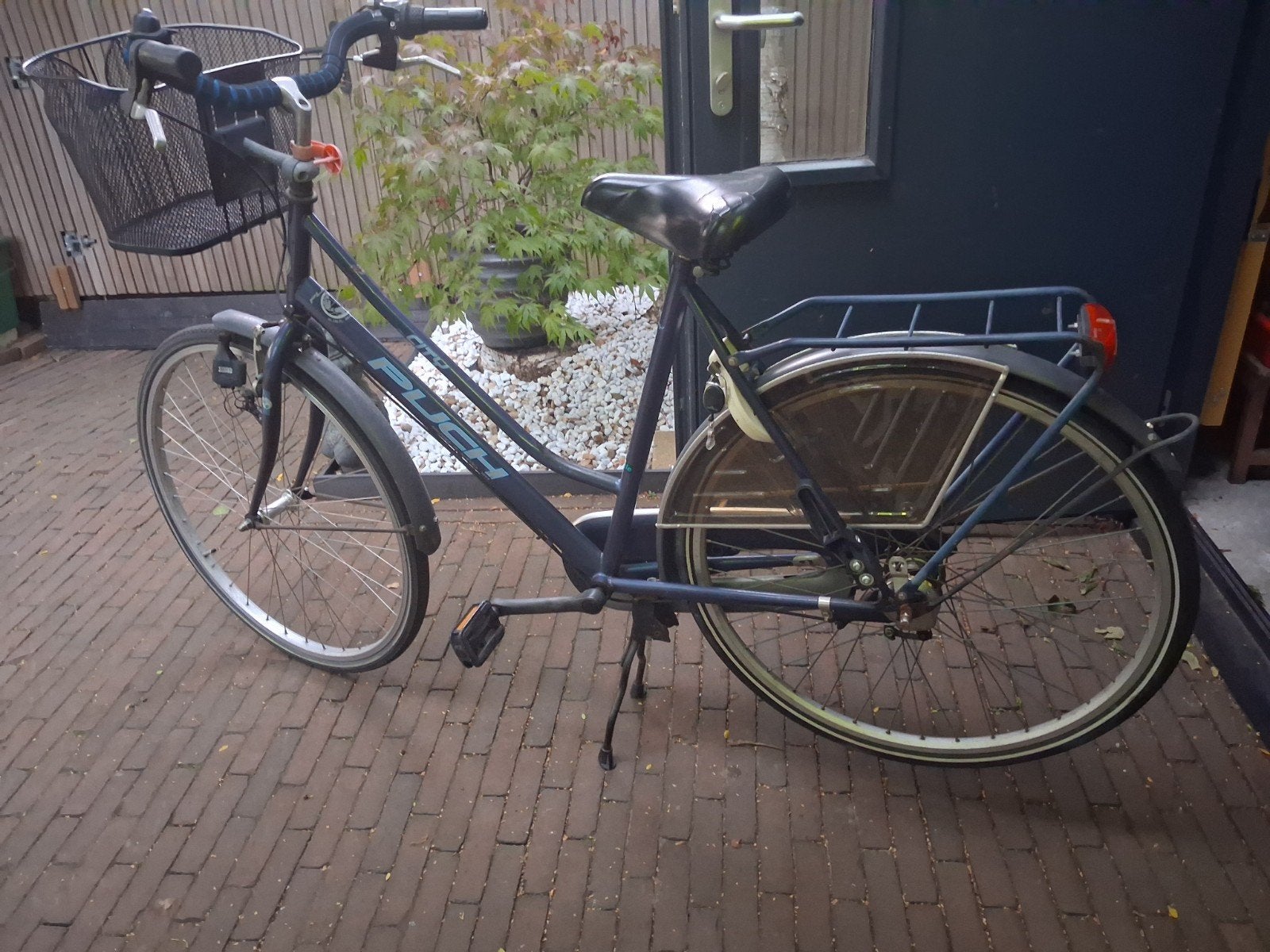 stationsfiets met mandje, Fietsen en Brommers, Fietsen | Dames | Damesfietsen, Ophalen, Gebruikt, Overige merken, Versnellingen
