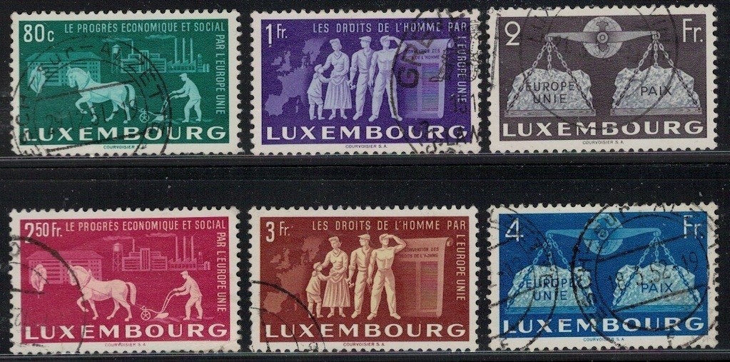 D93 Luxemburg 478/82 gestempeld, Postzegels en Munten, Verzenden, Luxemburg, Gestempeld