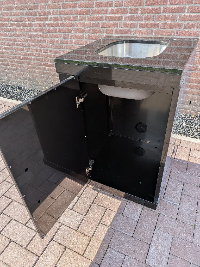 Buitenkeuken module met spoelbak – RVS304 – zwart marm.blad, Ophalen, Vrijstaand, Elektrisch, Red Dragon