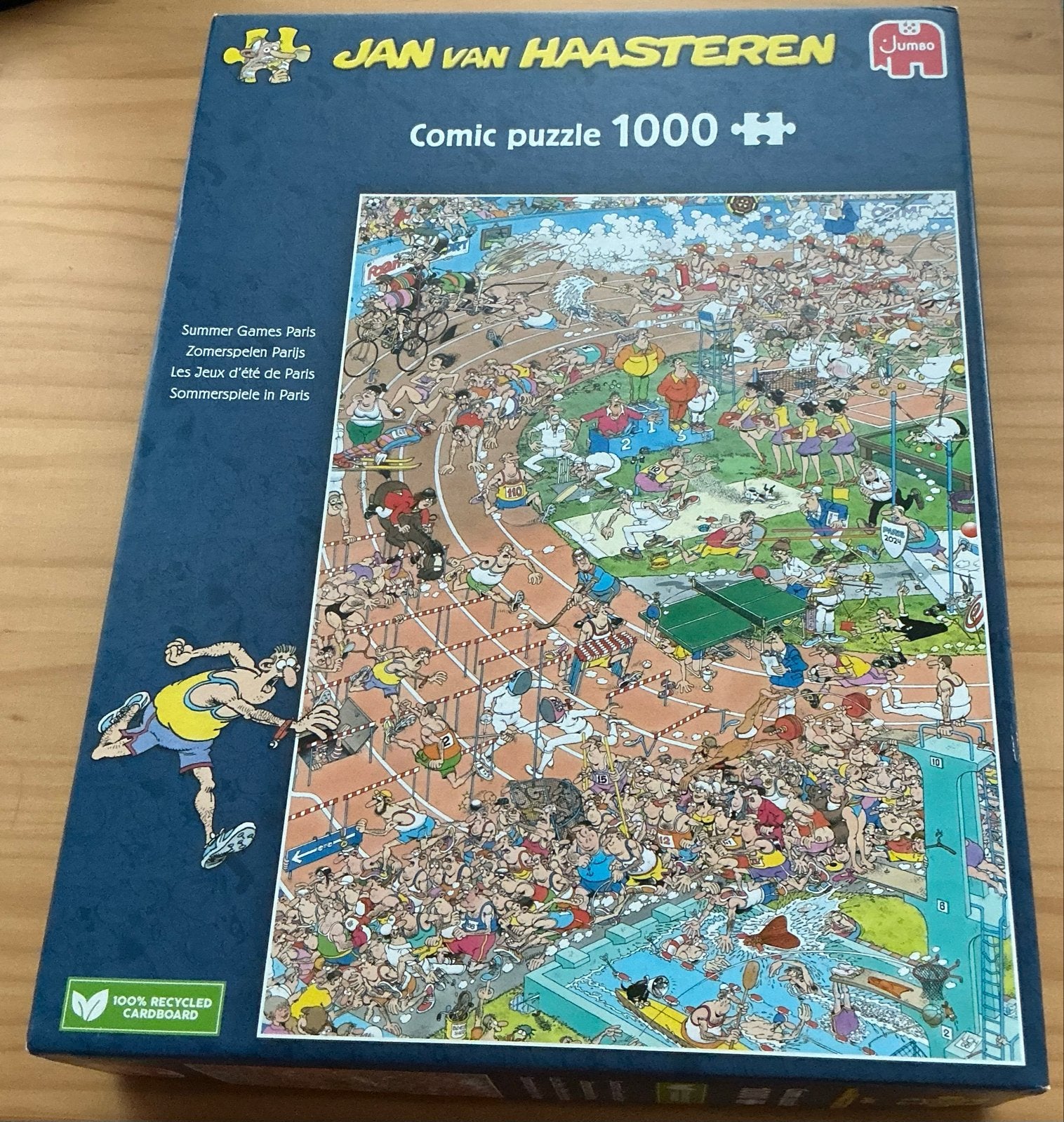 Jan van Haasteren  Zomerspelen Parijs 1000 stukjes, Ophalen, 500 t/m 1500 stukjes, Gebruikt, Legpuzzel