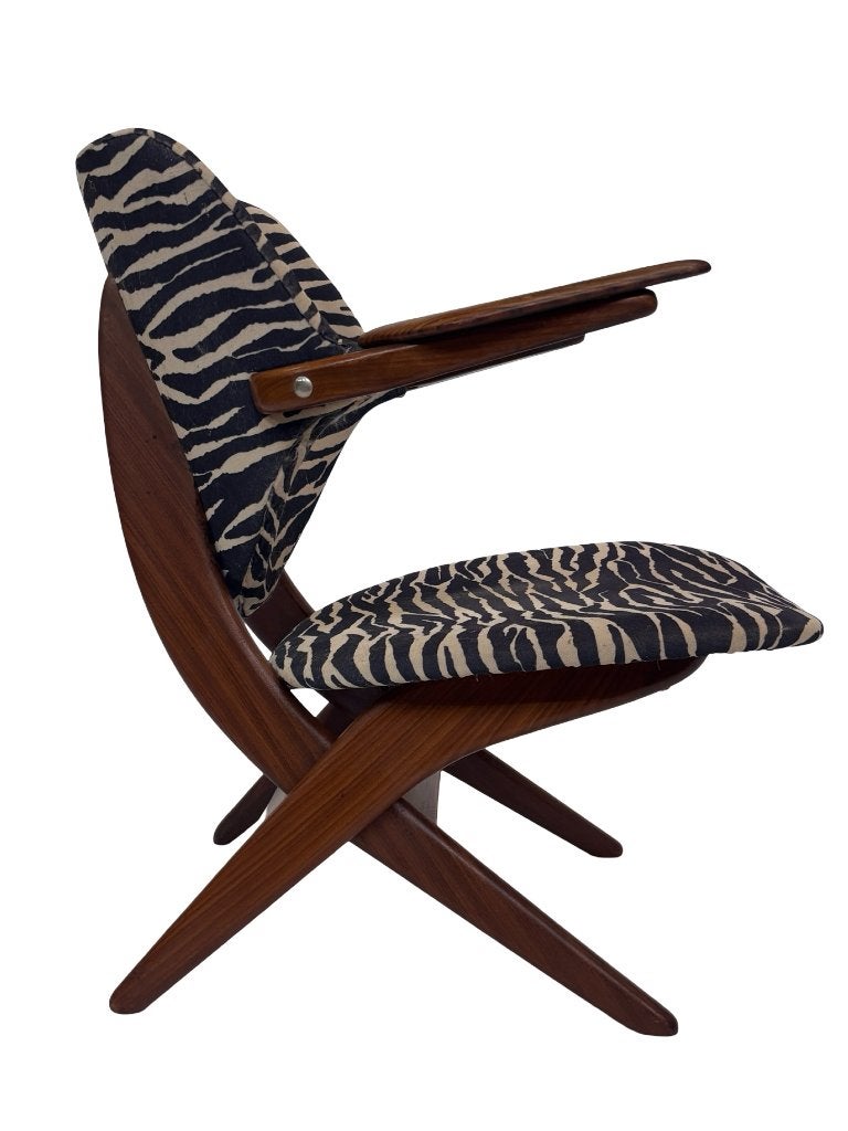 Vintage Pelikaan Fauteuil Louis van Teeffelen voor Webe 1960, Huis en Inrichting, Fauteuils, Gebruikt, Minder dan 75 cm, Vintage Design