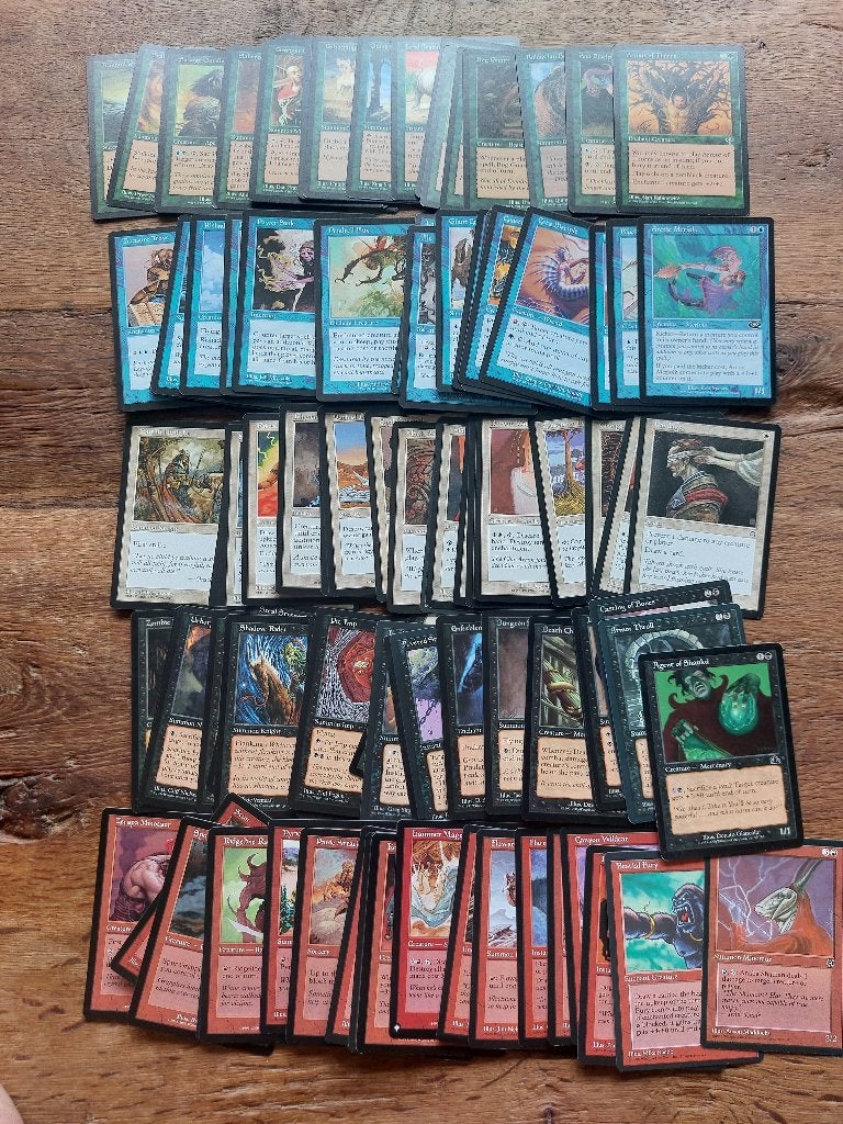 MTG 100 verschillende old border kaarten Engels, Ophalen of Verzenden, Gebruikt, Meerdere kaarten