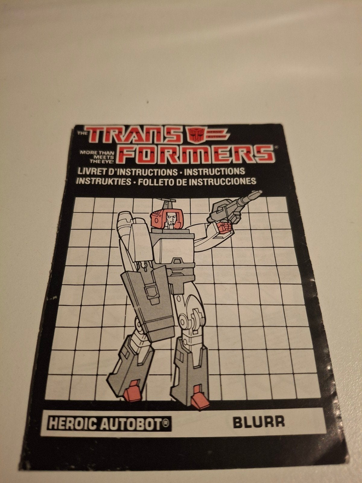 Transformers G1 Blurr 1986 instructieboekje, Ophalen of Verzenden