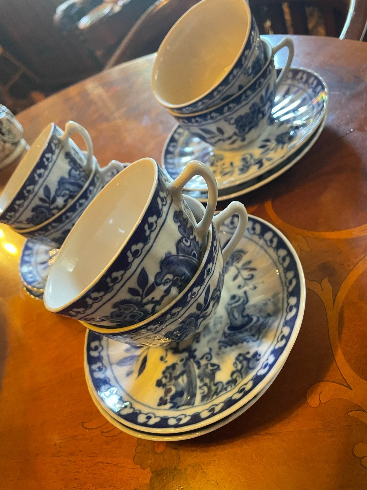 Set van 4 Delfts Blauwe Kop en Schotels, Antiek en Kunst, Ophalen of Verzenden