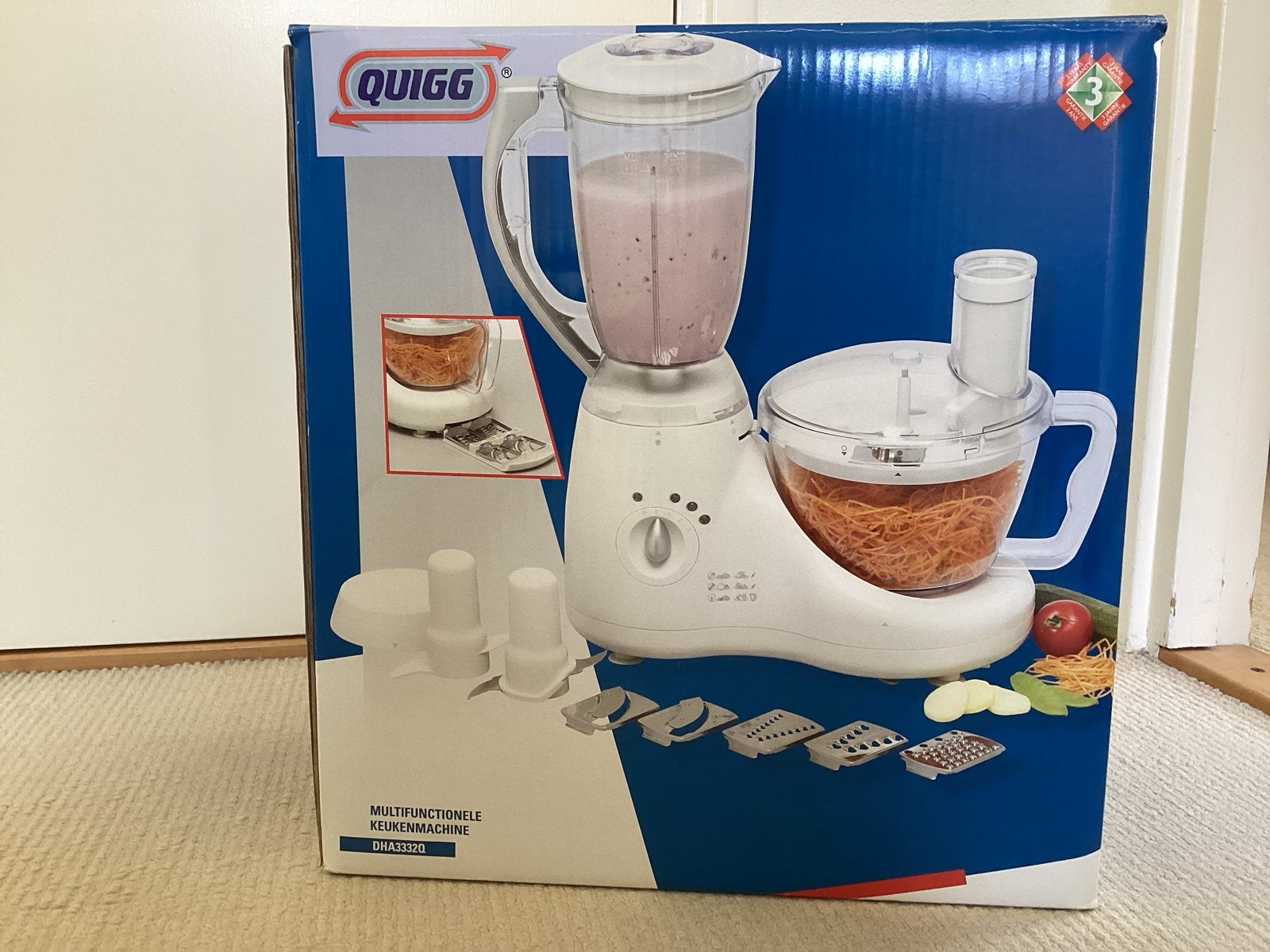 Quigg Multifunctionele Keukenmachine - Nieuw in doos, Witgoed en Apparatuur, 1 tot 2 liter, Nieuw, 3 snelheden of meer, Ophalen of Verzenden