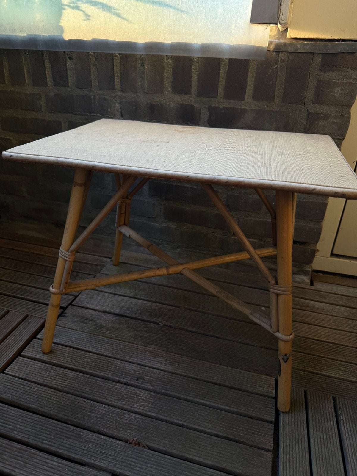 Bamboo tafel, Ophalen of Verzenden, Zo goed als nieuw, Rechthoekig