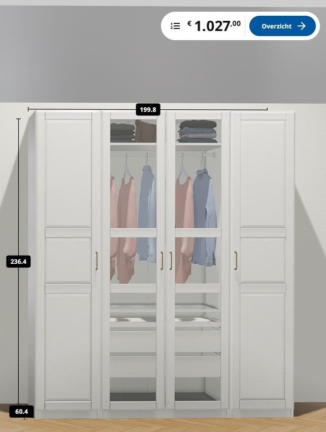 Foto 4 van IKEA PAX Kledingkast 200x58x236cm - Bezorgen & Montage Optie