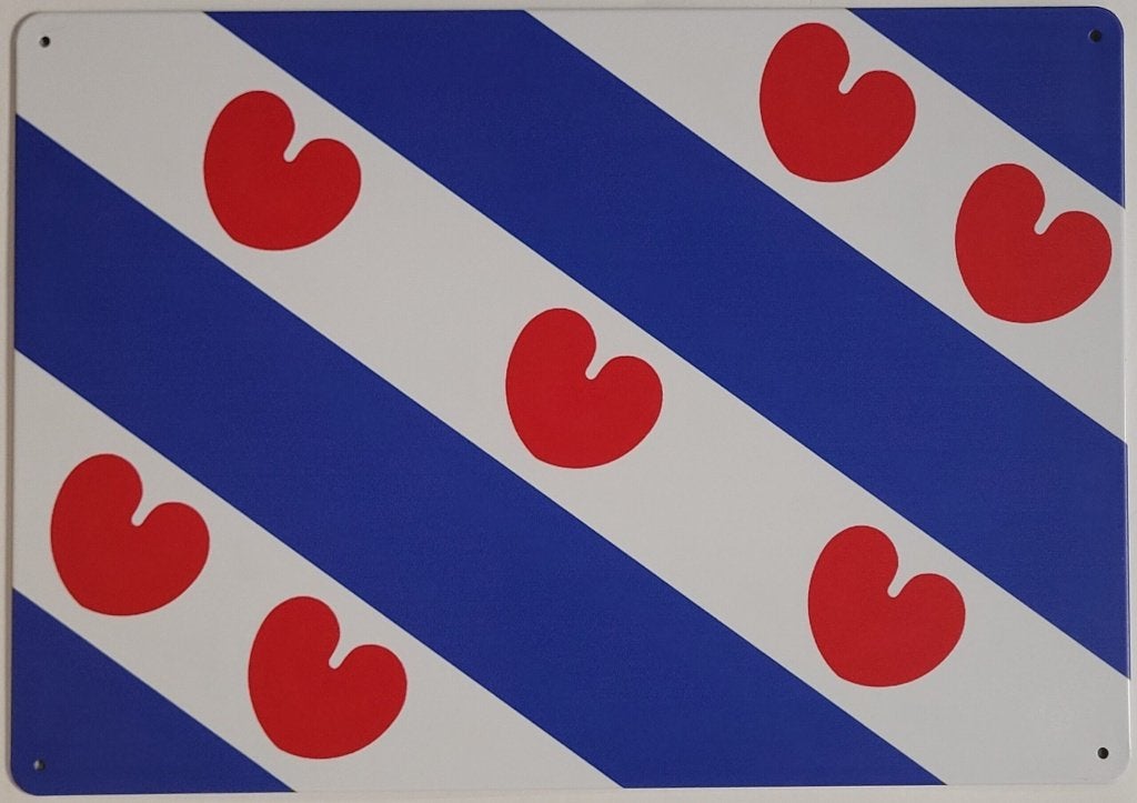 Friesland vlag provincie reclamebord van metaal wandbord, Info@deconoord.nl, Deco Noord, Nieuw, Ophalen of Verzenden