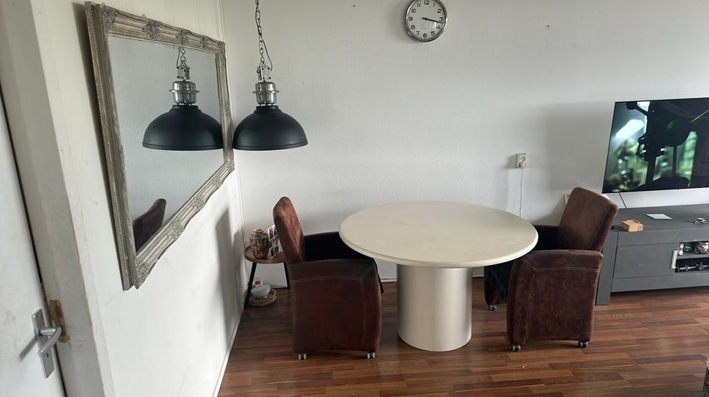 Ronde eettafel, Huis en Inrichting, Woonaccessoires | Spiegels, Ophalen, Gebruikt, Rond, 100 tot 125 cm