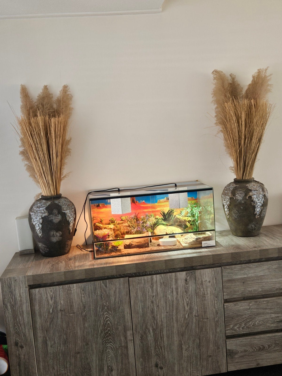 2 hele mooie (zware) vazen exclusief decoratie, Ophalen, Meerkleurig, Zo goed als nieuw, Geschikt voor droogbloemen