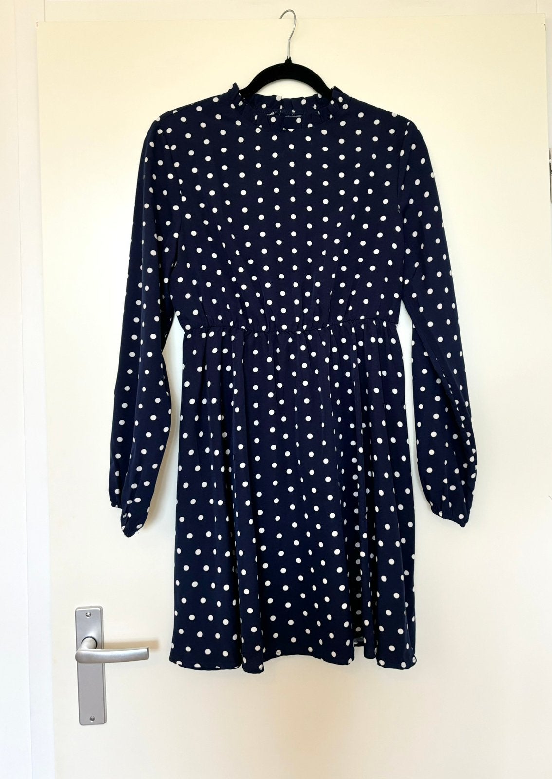 Shein jurk • casual dress • blauw wit stippen • maat M dots, Blauw, Ophalen of Verzenden, Zo goed als nieuw, Maat 36 (S)