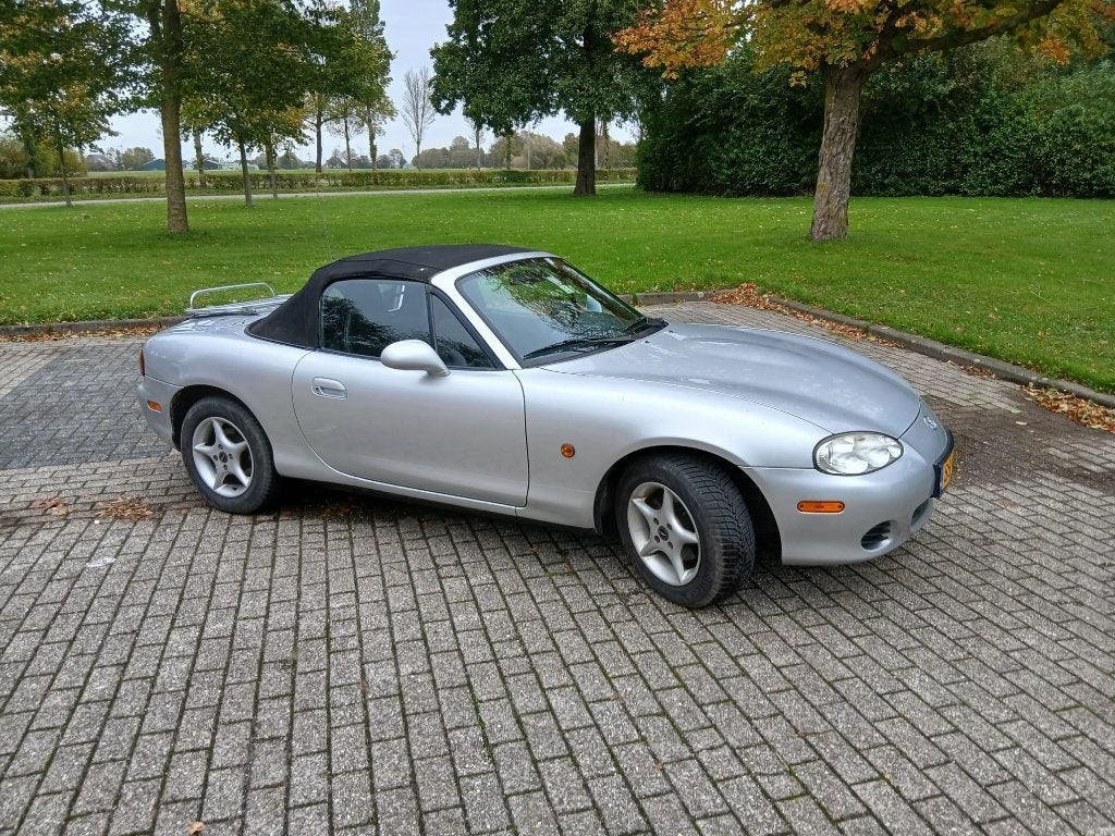 Mazda MX-5 1.6 I 2002 NBFL Grijs (LPG G3), Auto's, 1046 kg, Achterwielaandrijving, 40 €/maand, Zwart
