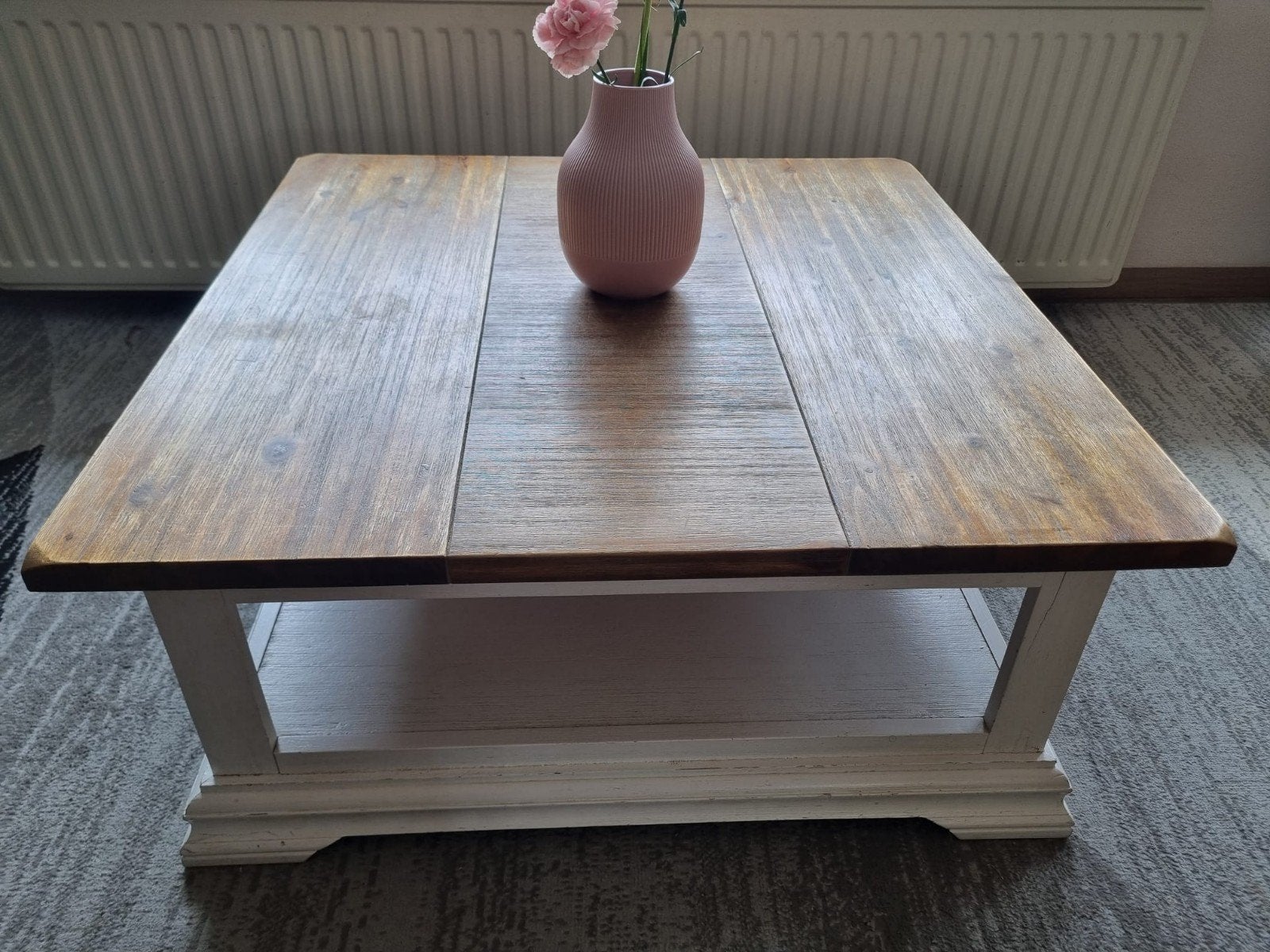 Leuke houten tafel. 90x90x40, Huis en Inrichting, Tafels | Salontafels, Ophalen, Gebruikt, 50 tot 100 cm, Vierkant