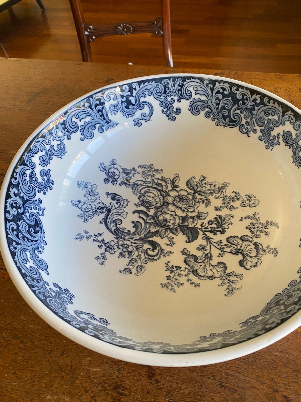 Oude lampet schaal/waskom 36 cm ø, Antiek en Kunst, Ophalen