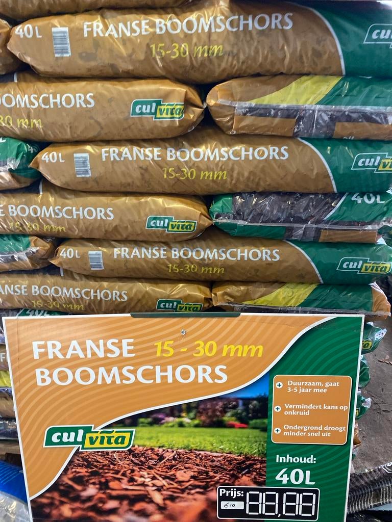 Franse Boomschors 15-30 mm, 40L - Culvita, Tuin en Terras, Ophalen, Boomschors