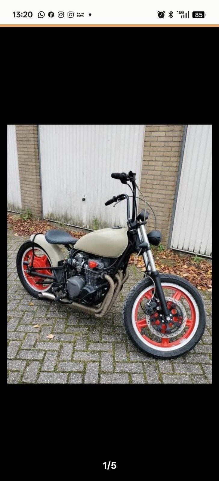 Unieke Custom Bobber Motorfiets - Handgebouwd, Motoren, Particulier