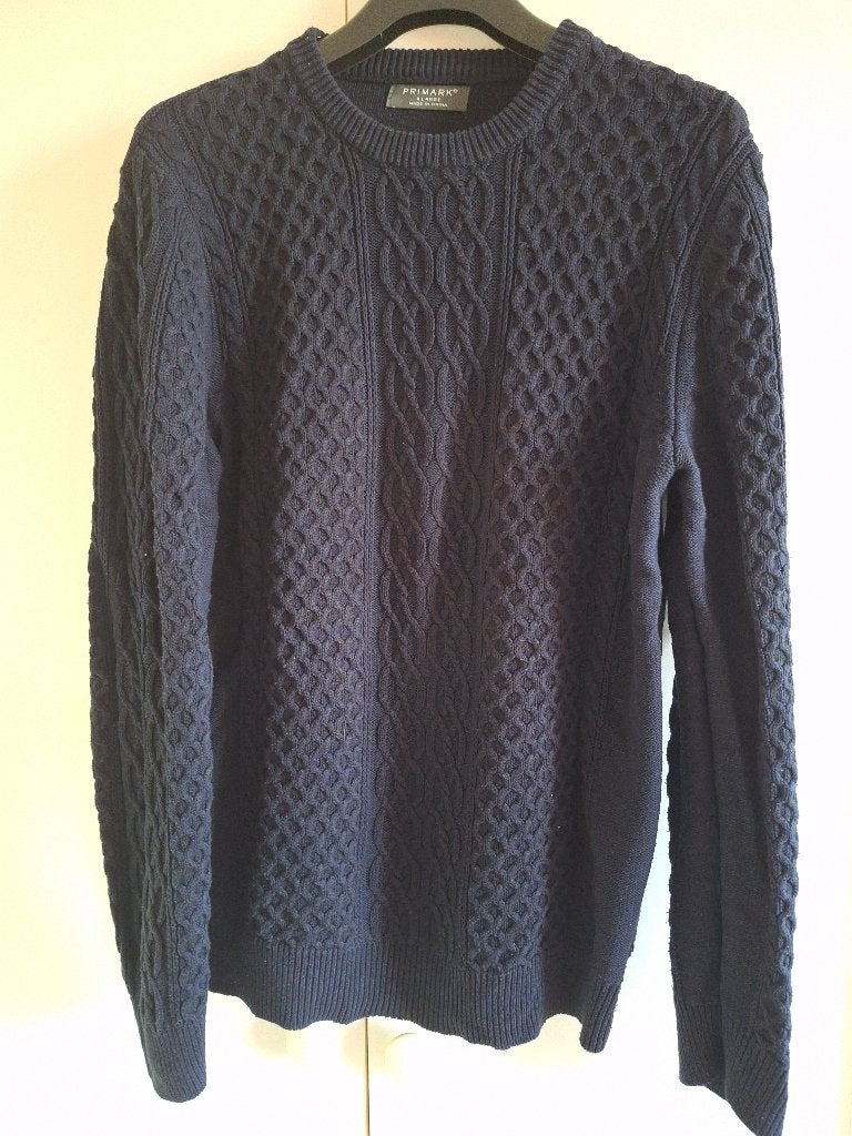 Kabel trui donker blauw XL, Kleding | Heren, Blauw, Ophalen of Verzenden, Primark, Maat 56/58 (XL)