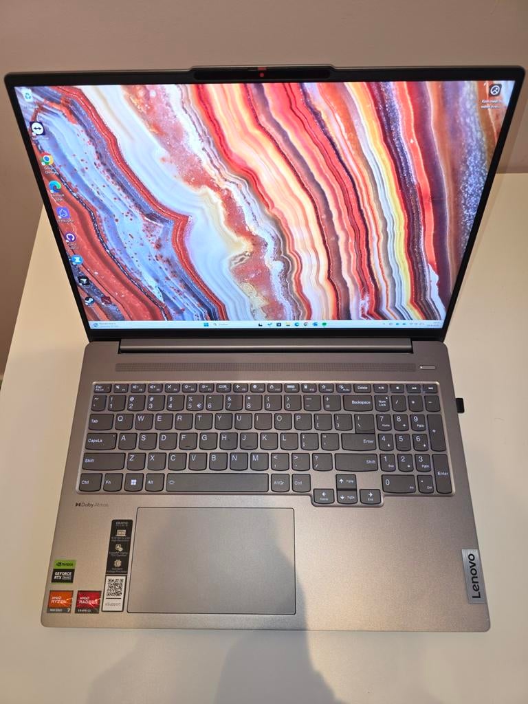Lenovo IdeaPad Pro 5 16" (Ryzen 7 7840HS) RTX 3050 512GB, Computers en Software, Windows Laptops, Met videokaart, Qwerty, Ophalen of Verzenden