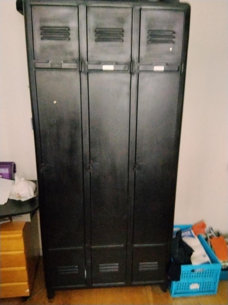 Vintage Industriële Lockerkast - Zwart Metaal, Huis en Inrichting, Kasten | Lockerkasten, Ophalen of Verzenden, Gebruikt, Industrieel, Vintage