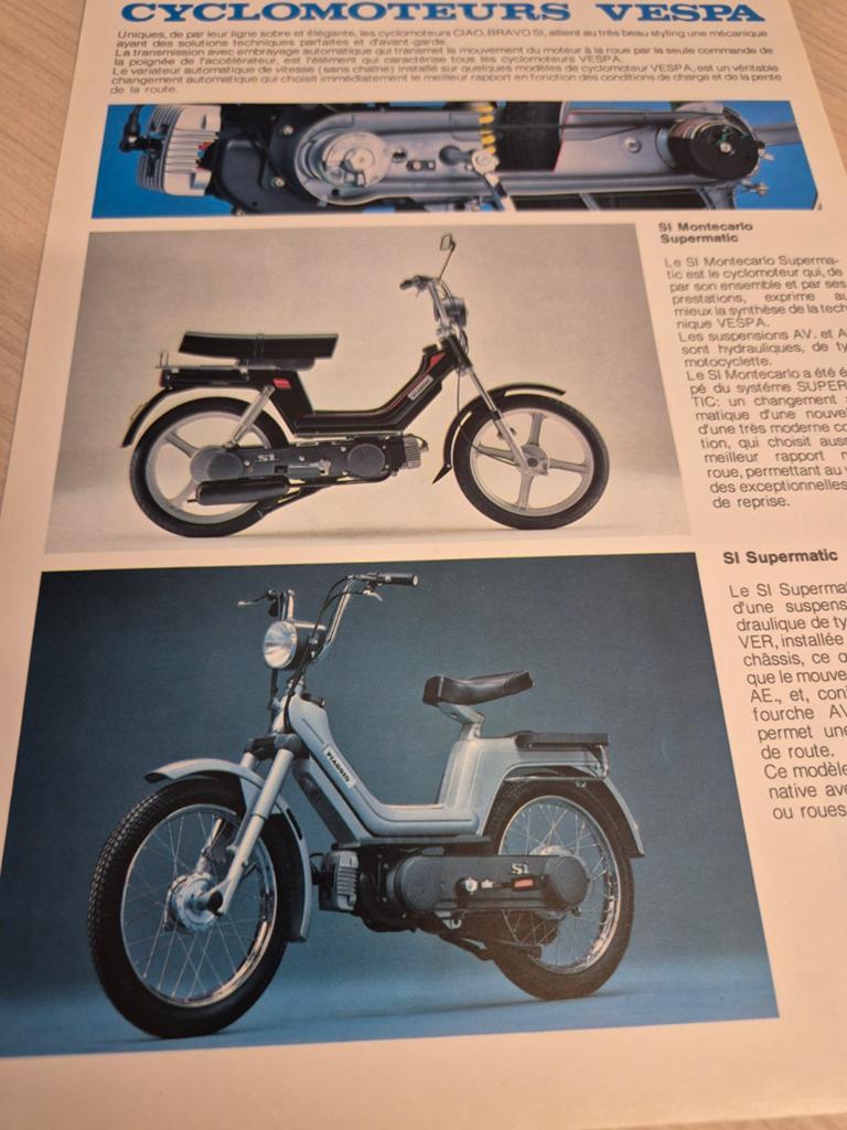 1981 Vespa brommer bromfiets folder Ciao Piaggio Supermatic, Ophalen of Verzenden, Zo goed als nieuw