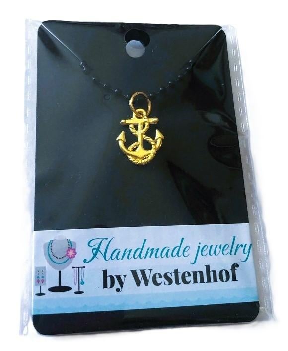 Hanger goud anker stainless steel goldplated, Sieraden, Tassen en Uiterlijk, Kettinghangers, Nieuw, Overige materialen, Goud, Verzenden