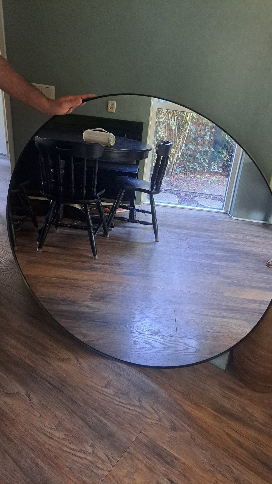 Grote ronde spiegel - diameter 110 cm, Gebruikt, 100 tot 150 cm, Rond, Ophalen of Verzenden