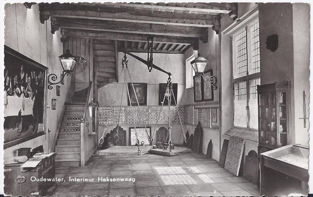 Oudewater interieur heksenwaag oude ansichtkaart ( 9675 ), Ophalen of Verzenden, 1960 tot 1980, Ongelopen, Noord-Brabant