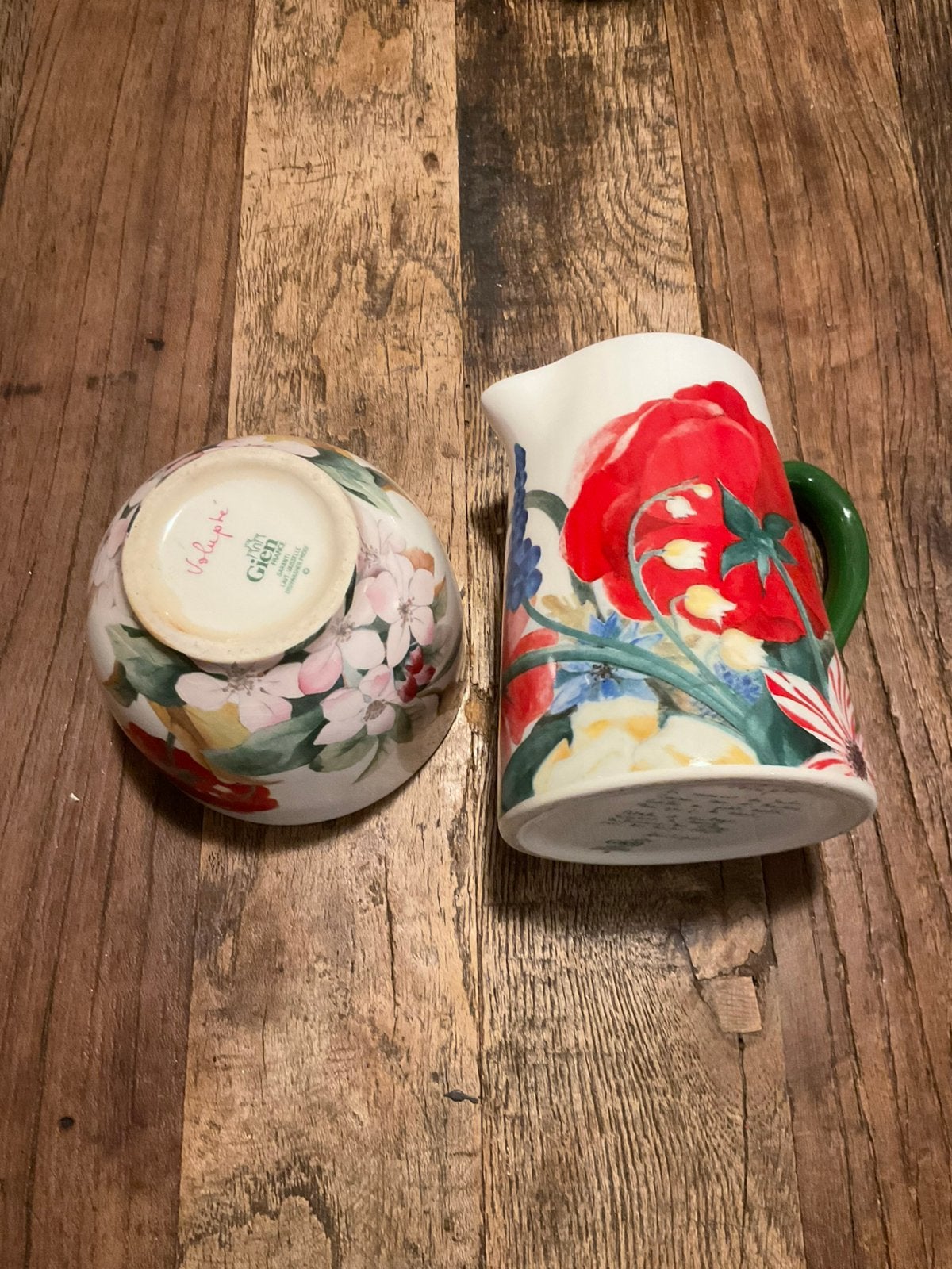Gien suikerpotje melkkannetje en cake schaal 45,00, Ophalen of Verzenden, Aardewerk, Overige stijlen, Schaal of Schalen