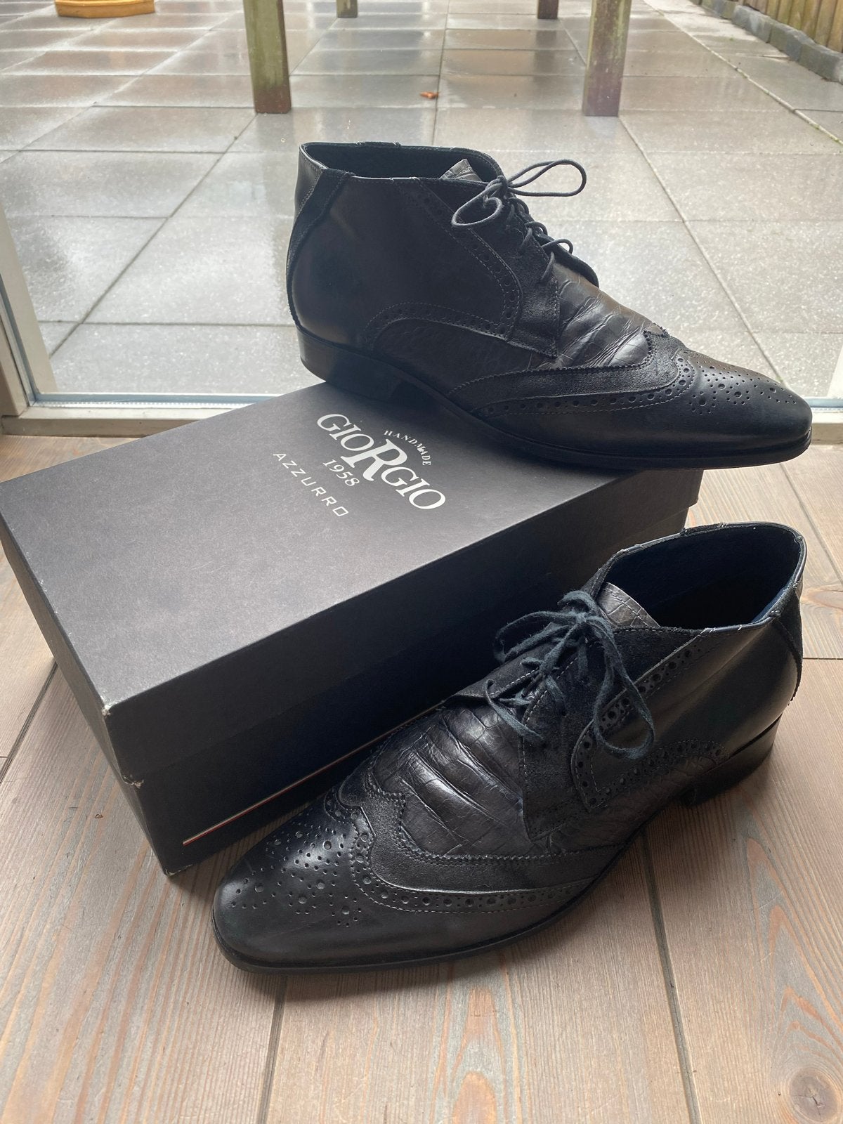 Giorgio handgemaakte leren schoenen maat 45, Kleding | Heren, Schoenen, Zwart, Ophalen of Verzenden, Gedragen, Veterschoenen