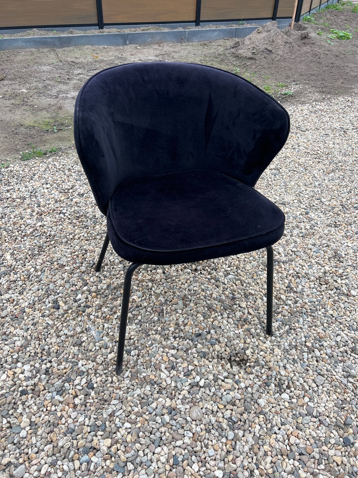 BePureHome Eetkamerstoel Vogue Fluweel – Teal, Zwart, Ophalen of Verzenden, Zo goed als nieuw, Metaal