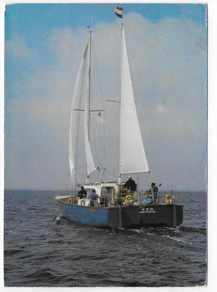 Catamaran De Zonnetij gelopen ansichtkaart ( P2878 ), Ophalen of Verzenden, 1980 tot heden, Gelopen