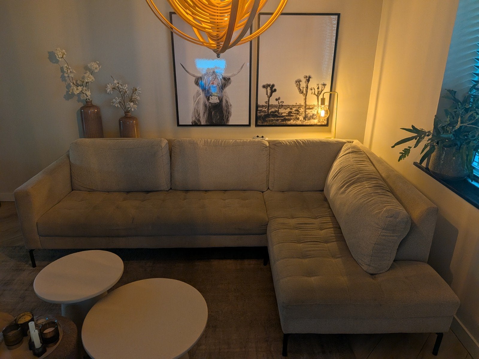 Comfortabele hoekbank, Huis en Inrichting, Ophalen, 250 tot 300 cm, Gebruikt, 100 tot 125 cm