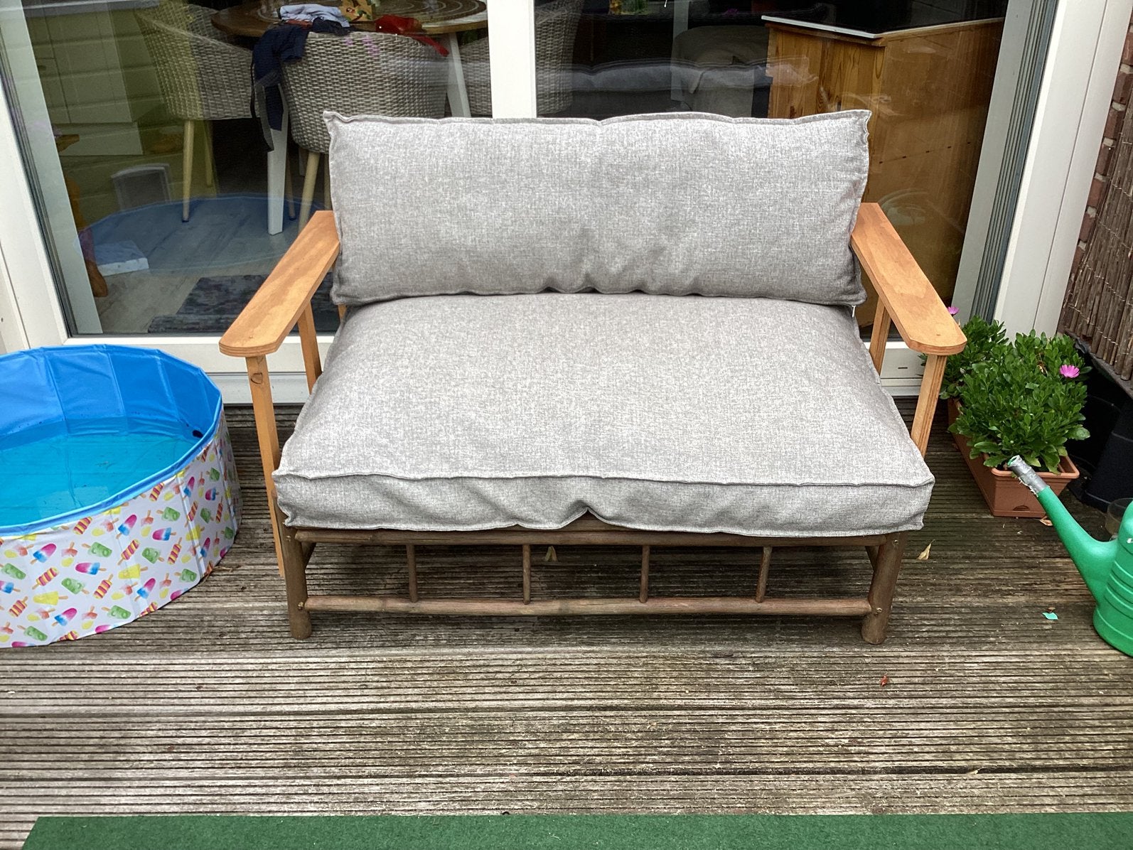 Bamboe bankje, Tuin en Terras, Tuinsets en Loungesets, Ophalen, Zo goed als nieuw, Overige materialen