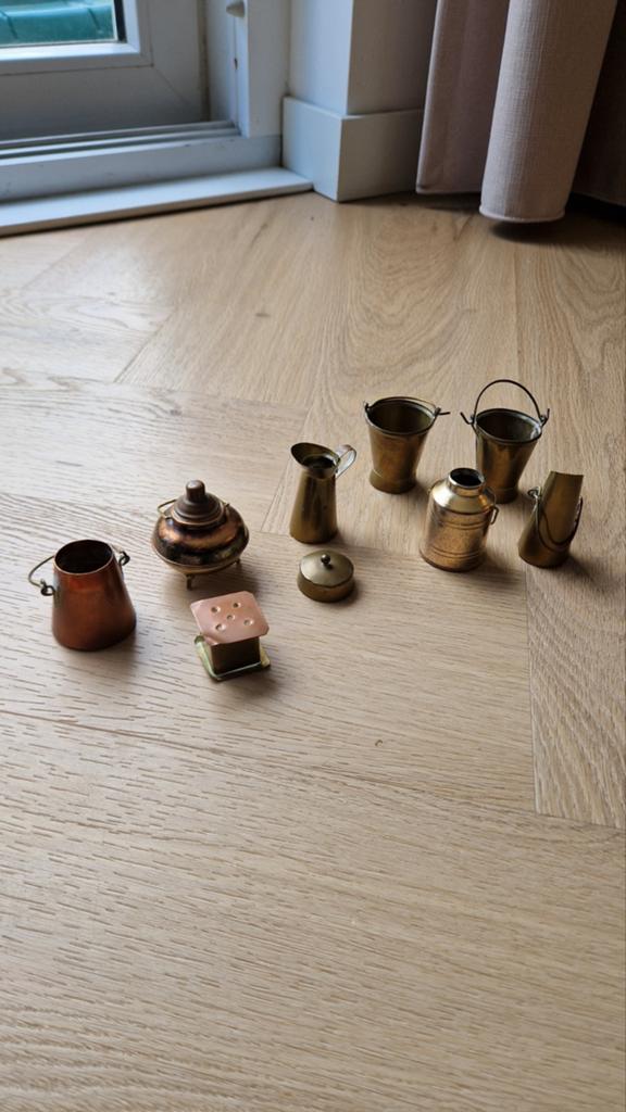 Koperen en messing miniaturen - ca. 5cm hoog, Antiek en Kunst, Antiek | Koper en Brons, Ophalen of Verzenden, Koper