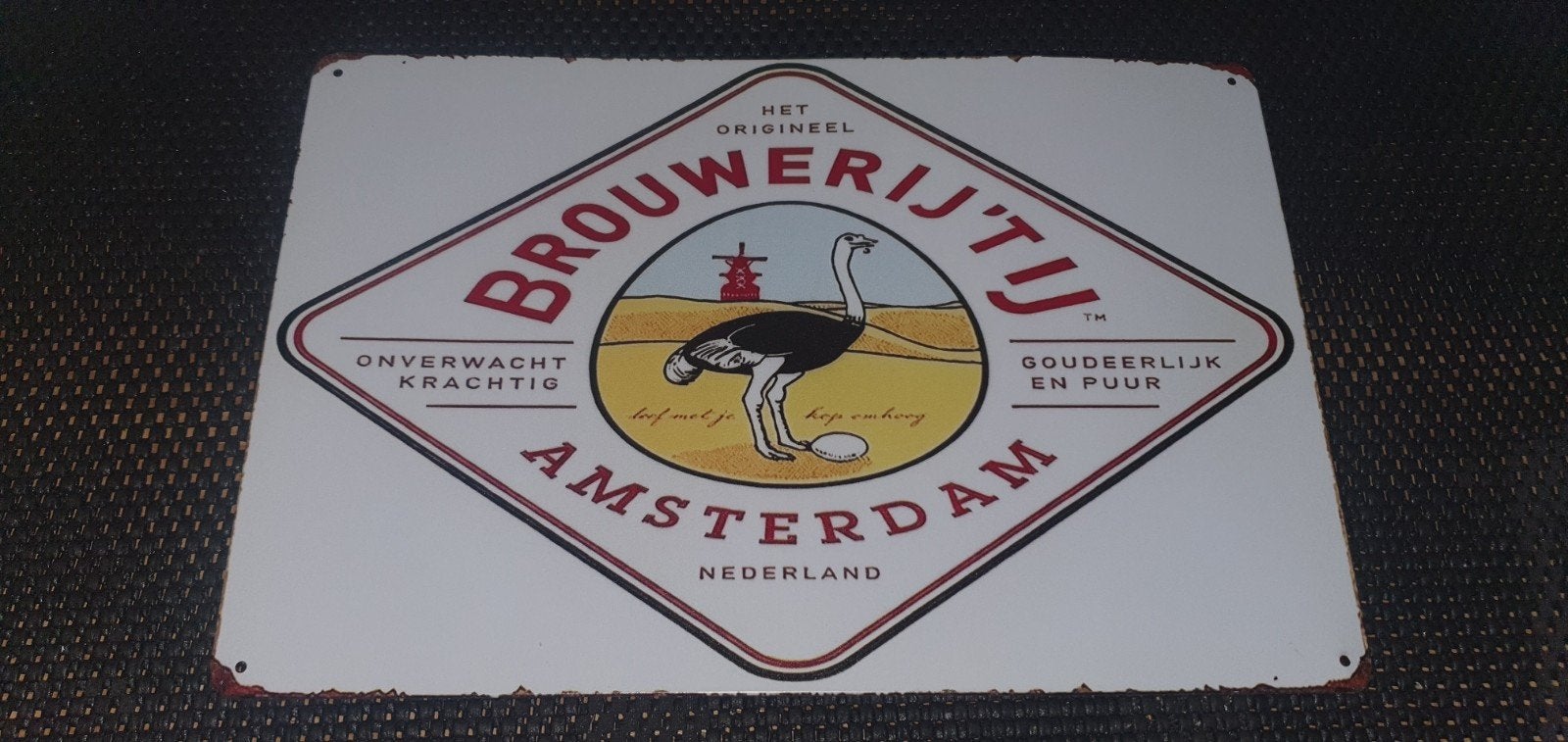 Metalen wandbord Brouwerij 't IJ Amsterdam 30x20 cm, Ophalen of Verzenden, Nieuw, Reclamebord, Plaat of Schild, Overige merken