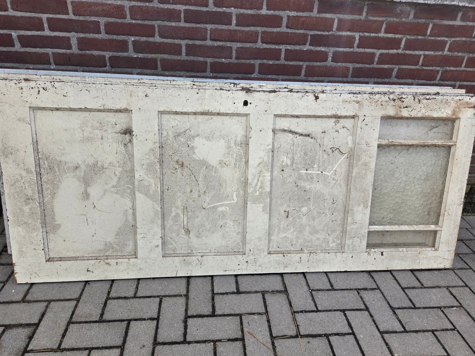 gratis Oude houten deuren met glas 83 x 200, Doe-het-zelf en Verbouw, Ophalen, Gebruikt, 80 tot 100 cm, Binnendeur