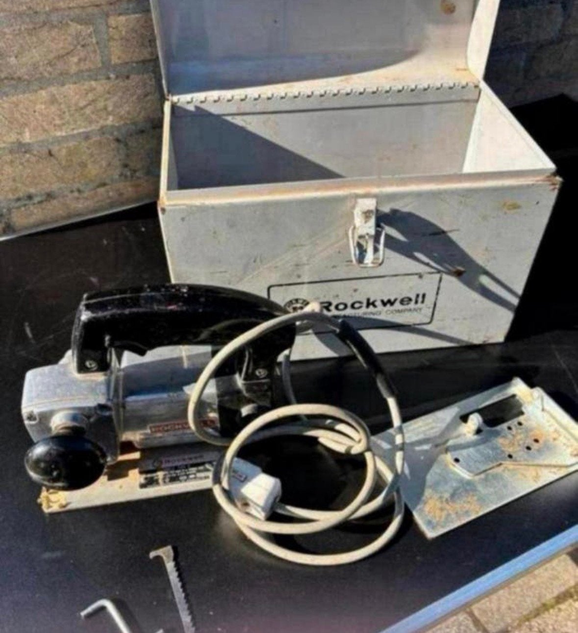 Vintage retro Rockwell 548D decoupeerzaag in opbergkist, Ophalen of Verzenden