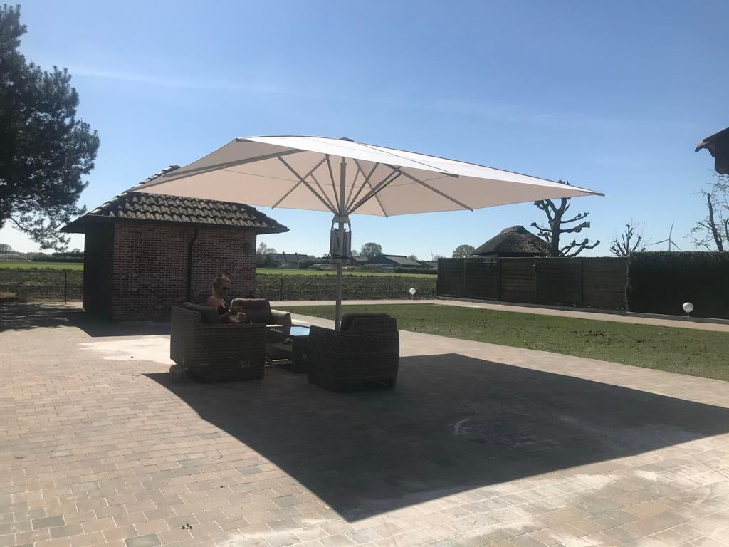 Horeca Kwaliteit Tuinparasol - Windbestendig & Waterdicht, Nieuw, Ophalen of Verzenden, Zweefparasol, Waterdicht