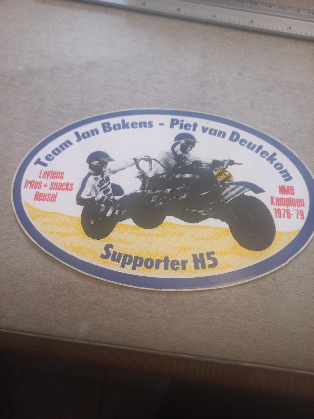 Vintage Team Jan Bakens - Piet van Deutekom Supporter H5, Ophalen of Verzenden