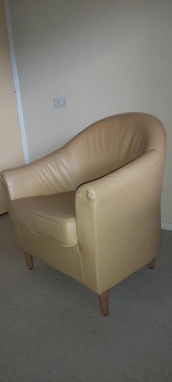 Montel leren fauteuil, Huis en Inrichting, Ophalen, Gebruikt, Minder dan 75 cm, Leer