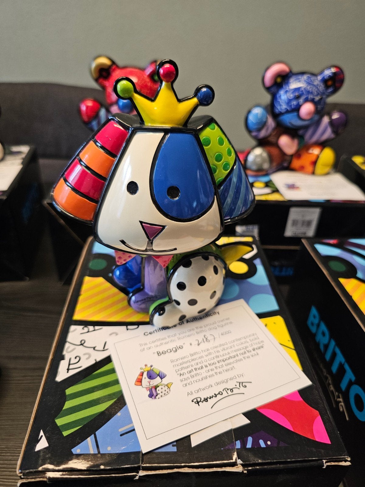 Romero Britto Beagle beeldje met kroon, Ophalen of Verzenden, Zo goed als nieuw, Dier